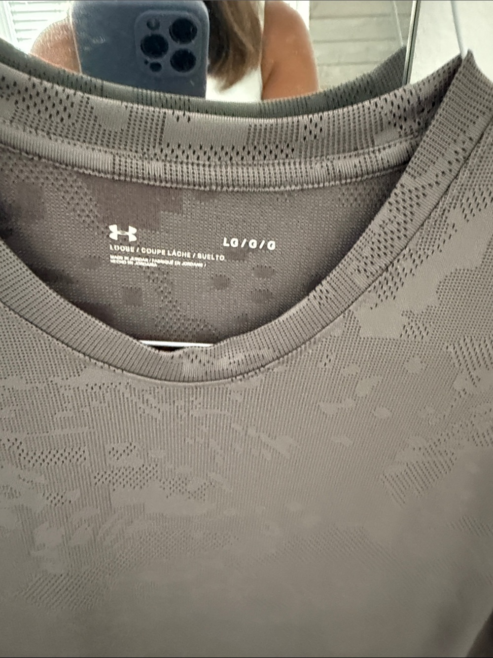 Under Armour Men's Gray Textured Performance Crew Tee